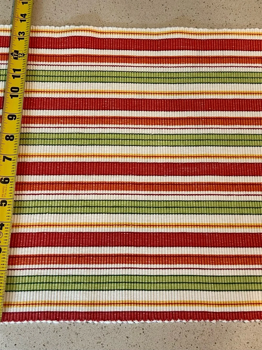Striped Cotton Placemats Set Of 4 in Red, Green and Cream